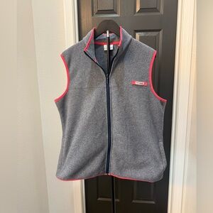 Columbia Kids Gray Fleece Vest with Pink Trim